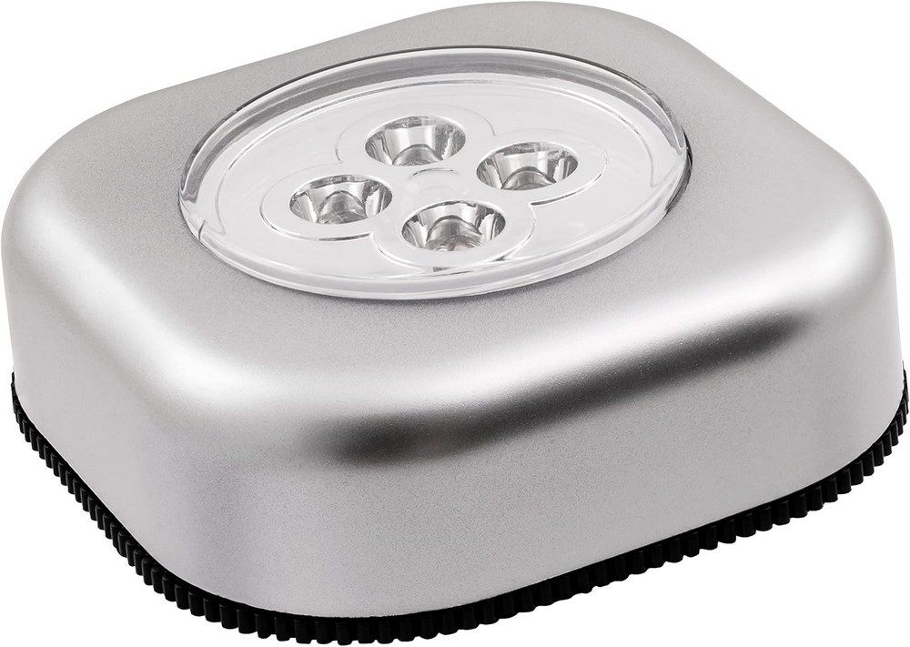 DIW LED-Leuchtmittel 3er Set LED Klebeleuchte LK4 mit Klebefolie, 70x70x24mm, silber, Kleben, Schrauben, 3 St., tageslichtweiß, 0,2W, tageslichtweiß, 6400K