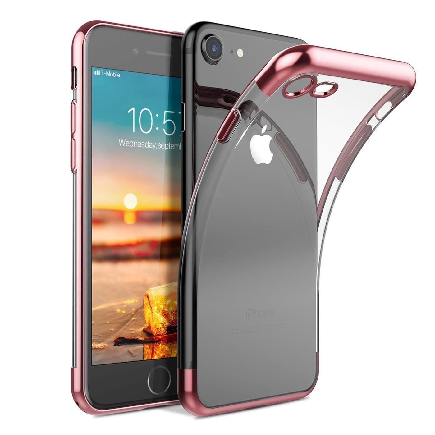 CoolGadget Handyhülle Slim Case Farbrand für Apple iPhone 7 / 8 / SE 2 4,7  Zoll, Hülle Silikon Cover für iPhone SE 2. Gen, iPhone 7 und 8 Schutzhülle