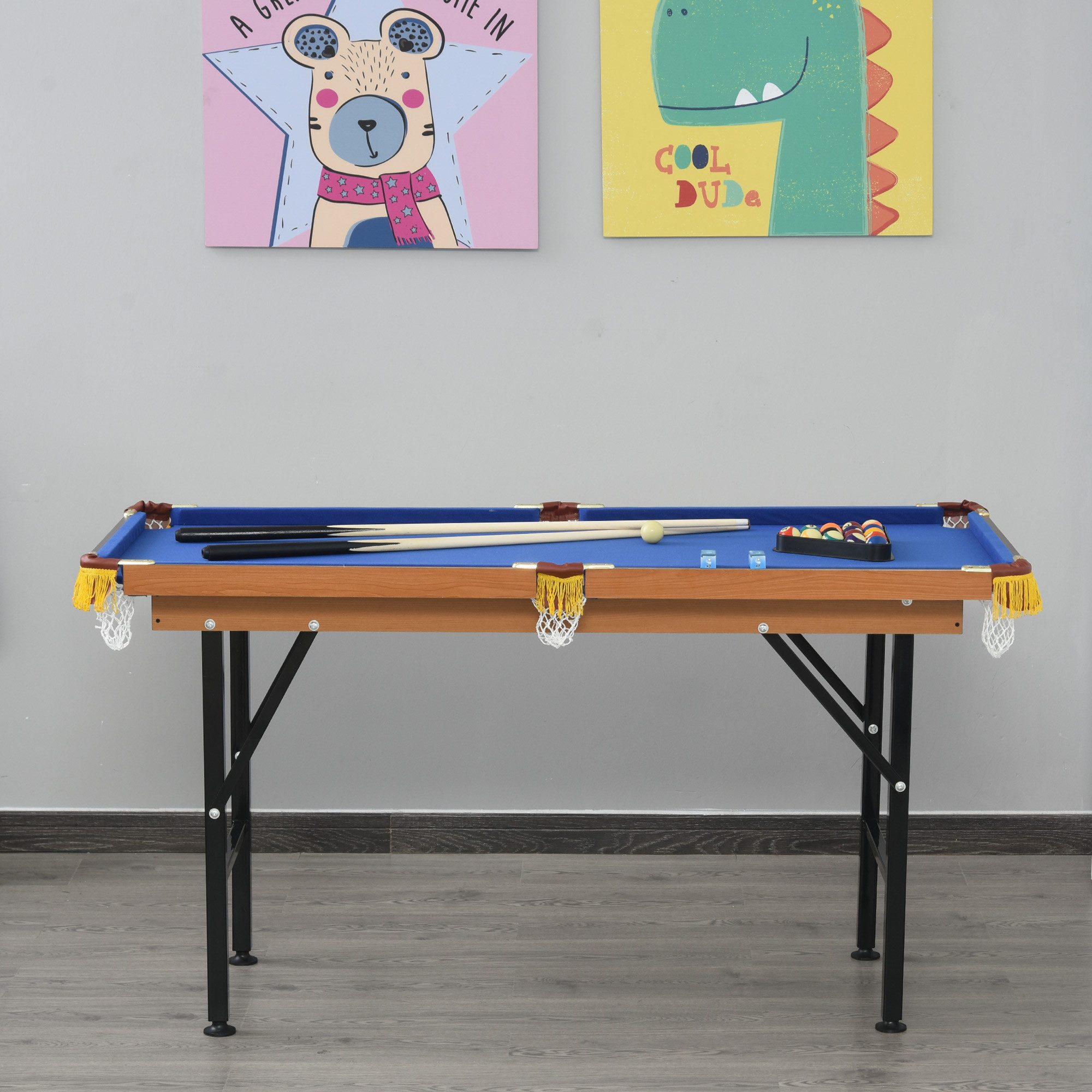 HOMCOM Billardtisch Klappbar mit 2 Queues 16 Bällen Kreide Dreieck, Zubehör, (Mini Billiard Tisch, 1-tlg), Klappbeine, kompletter Lieferumfang