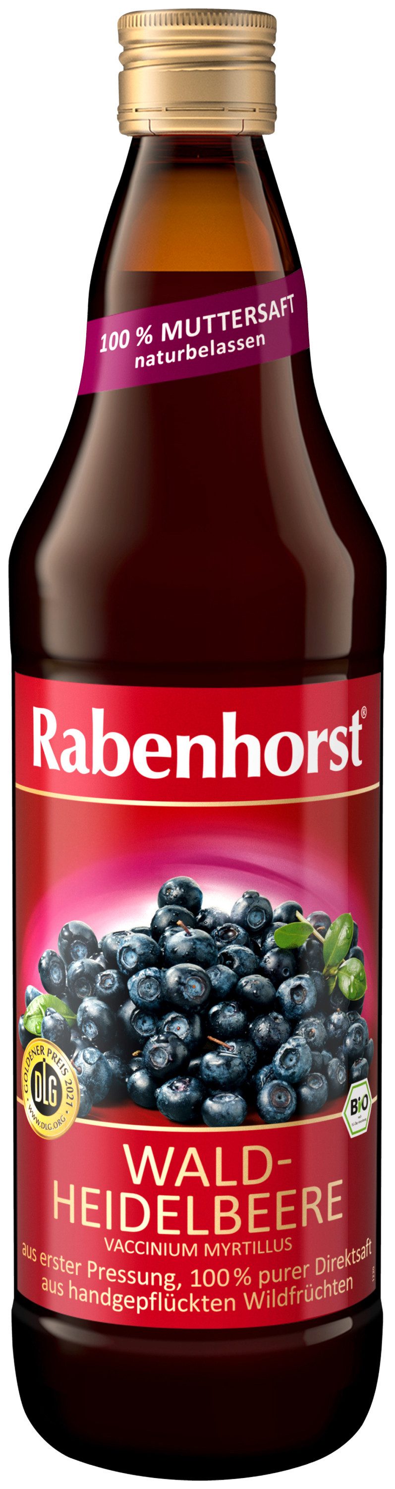 Haus Rabenhorst Saft RABENHORST Waldheidelbeere Muttersaft BIO 6er Pack (6 x 700 ml), 0,7 l, 700 ml