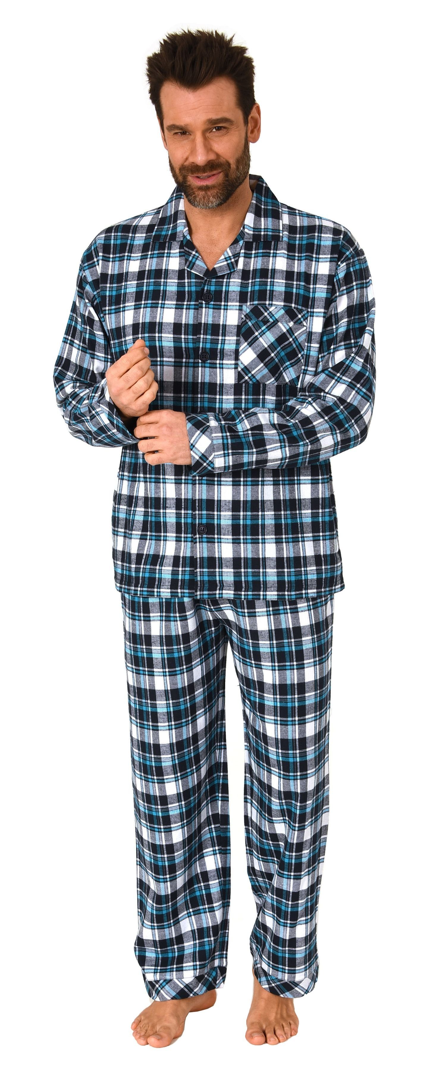 Normann Pyjama Normann Herren Flanell Schlafanzug Pyjama - auch in Übergröß günstig online kaufen