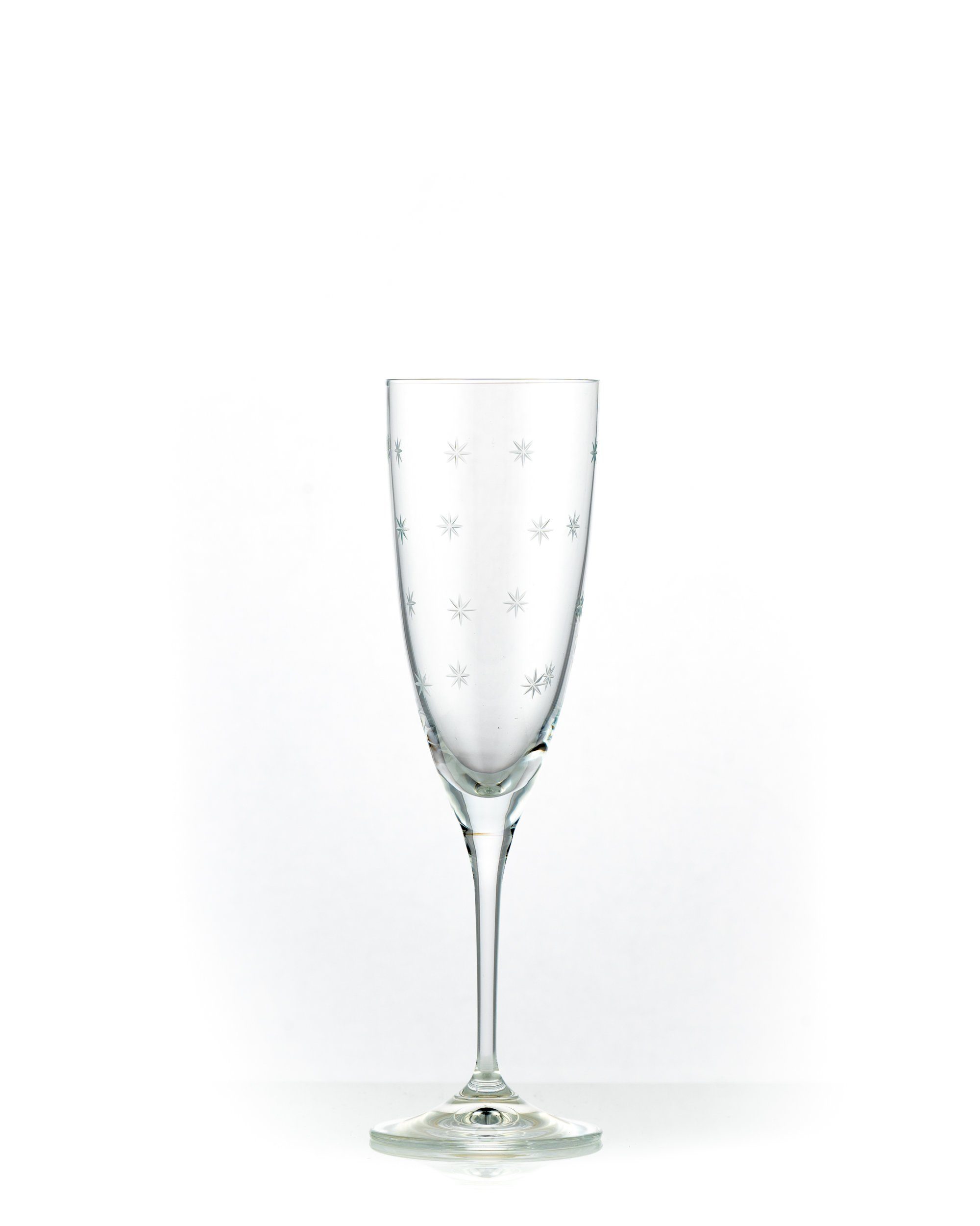 Crystalex Sektglas Kate Sterne geschliffen Sektgläser 220 ml 6er Set,  Kristallglas, geschliffen, Kristallglas