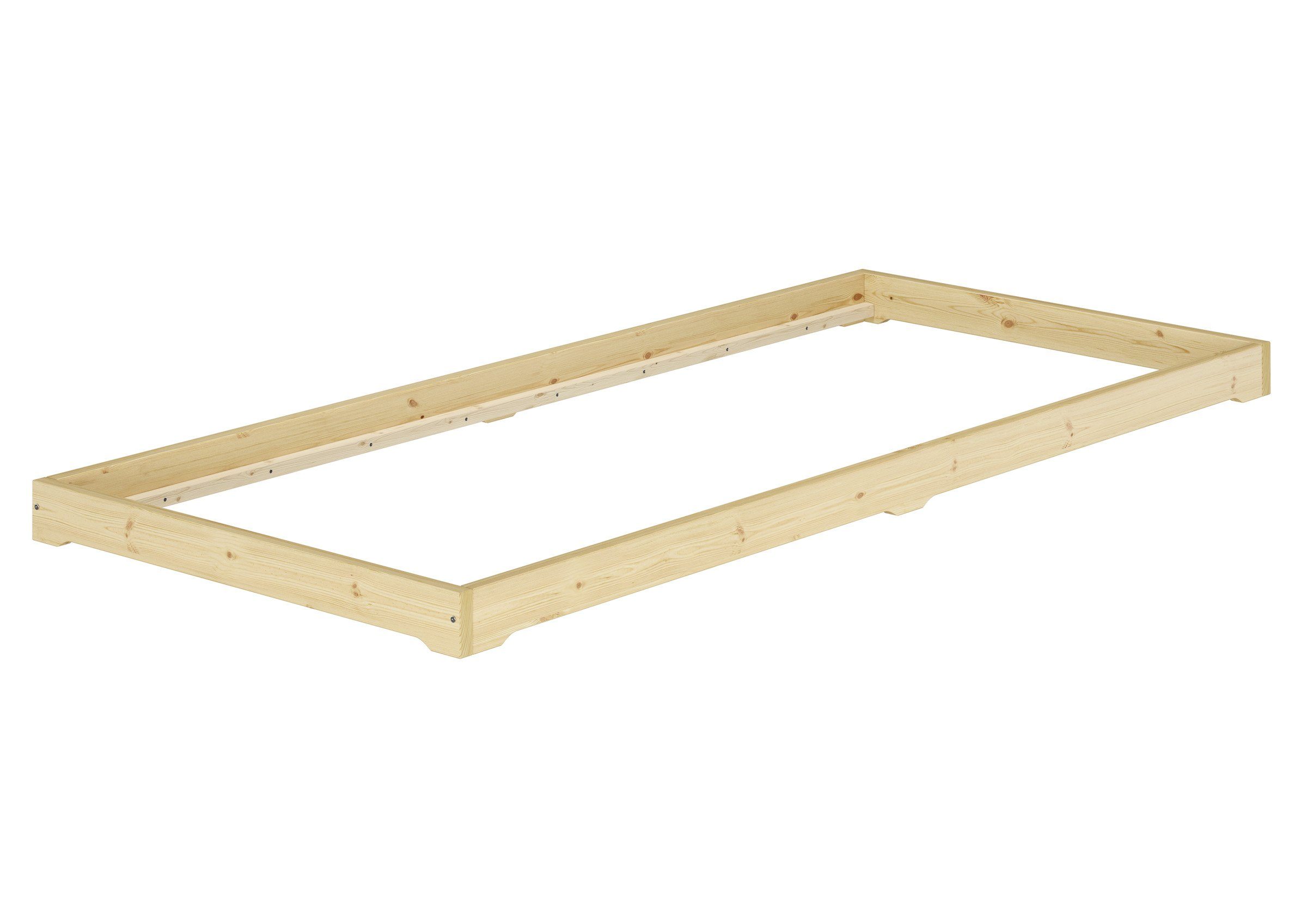 ERST-HOLZ Stapelbett Studentenbett Futon Extra Niedrig Massiv Fichte Natur 80 x 200 cm