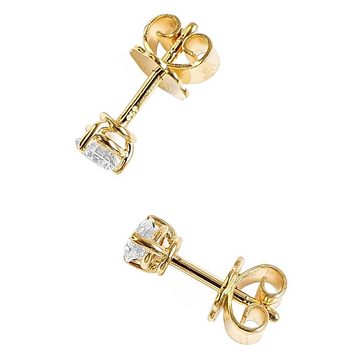 Webgoldschmied Paar Ohrstecker Diamant Ohrstecker 750 Gold mit 2 Diamanten Brillanten 0,70 F/IF