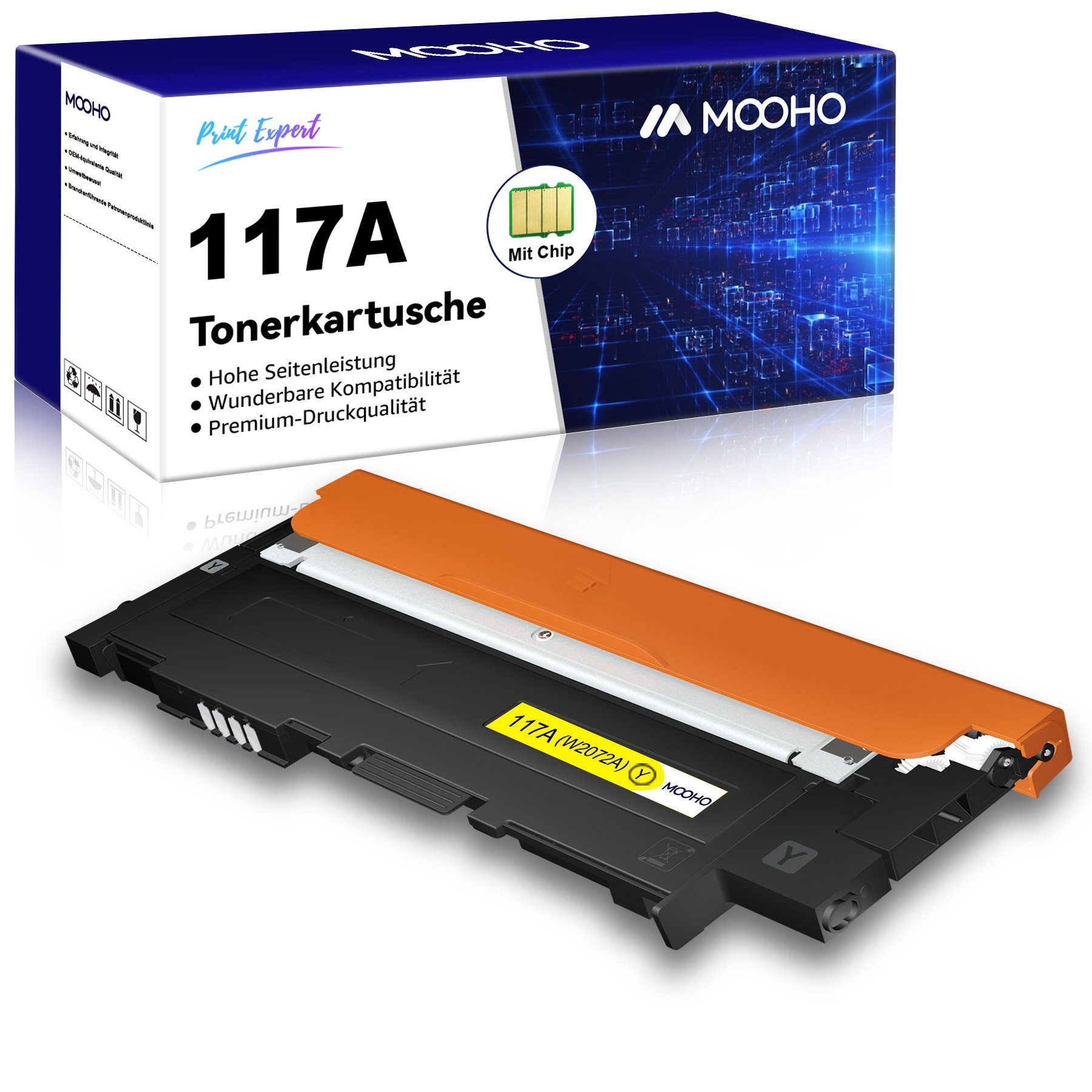 MOOHO Tonerkartusche Kompatible HP 117 A, Color Laser MFP 179fwg 178nwg 150nw 150a 178nw 179fnw 1x Gelb