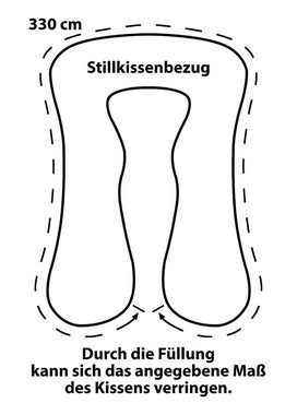 Stillkissenbezug Kissenbezug ca. 330cm - Bezug für Lagerungskissen, Stillkissen, Amilian