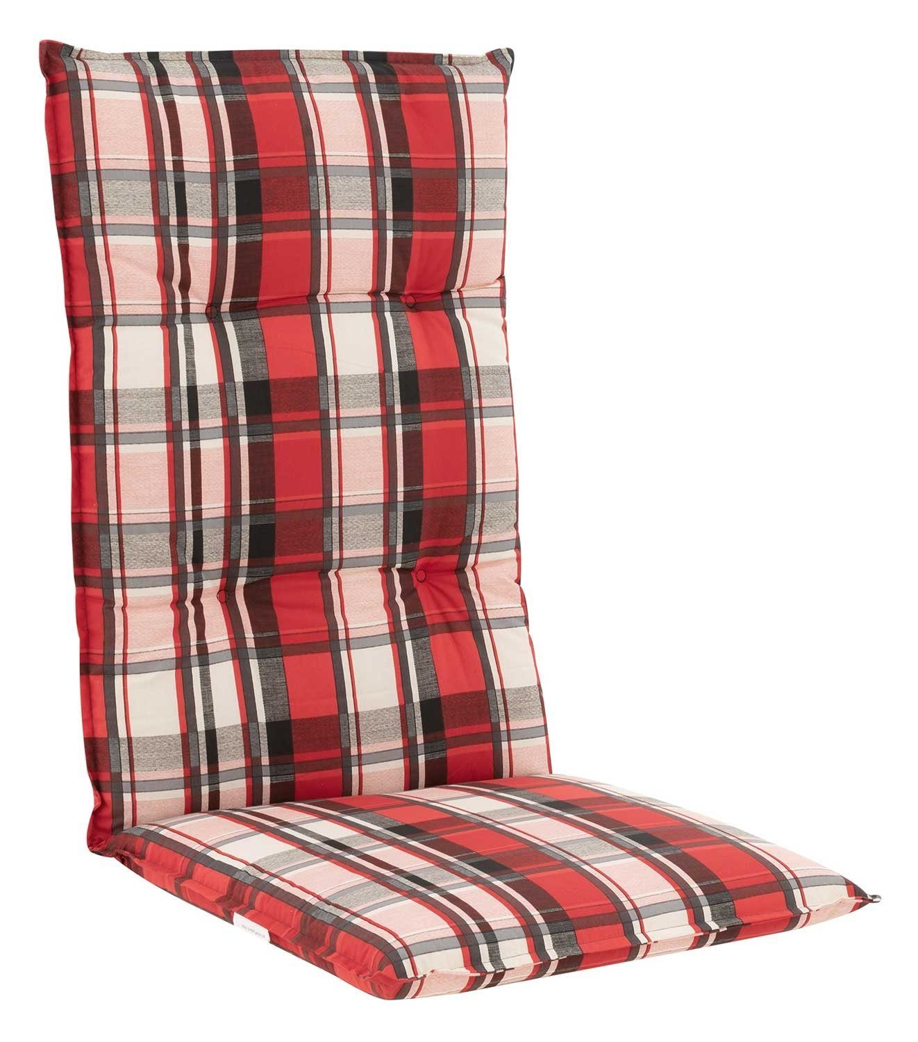 doppler® Hochlehnerauflage DAVID, 48 x 119 cm, Rot, Baumwolle