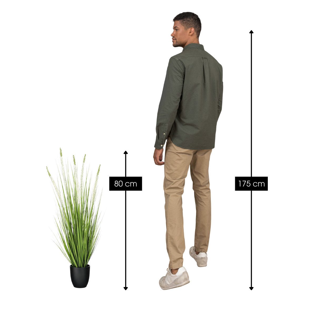 Kunstpflanze Mica Decorations Eremurus – H80 x Ø25 cm – Grün, Weiß, Mica Decorations, Höhe 80 cm