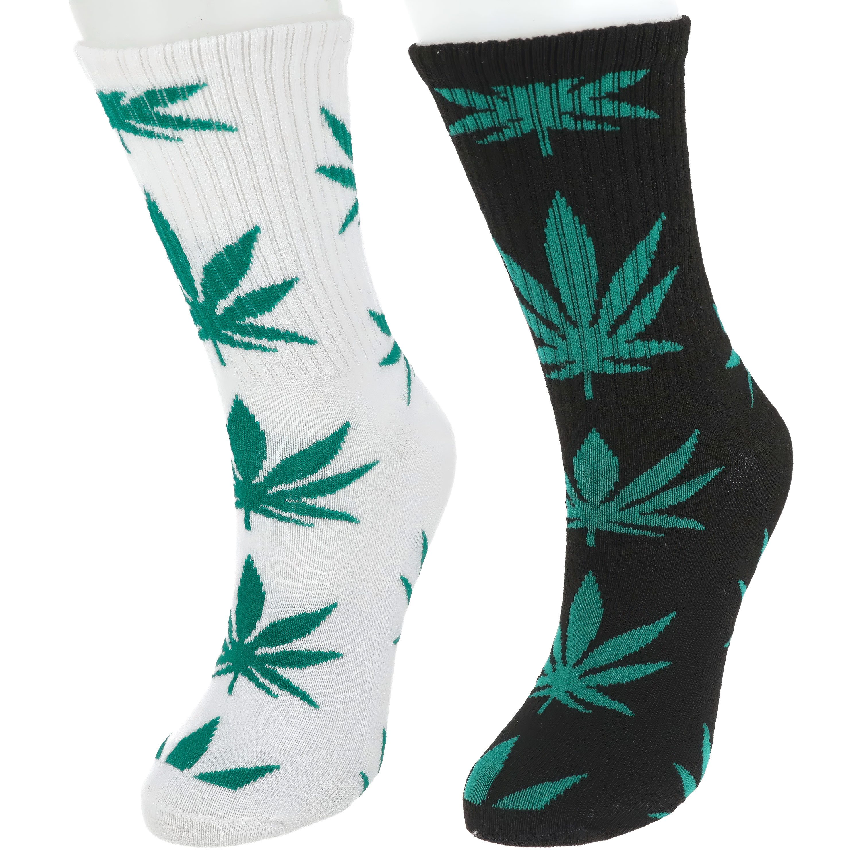 CEPEWA Socken Damensocken Cannabis 4er Pack 36-41 weiß schwarz Motivsocken