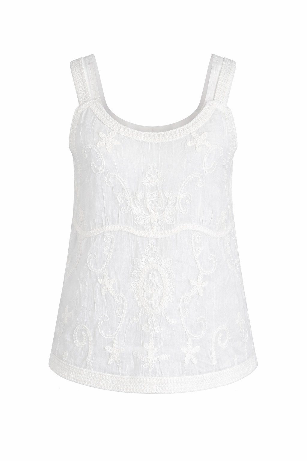 Mississhop Blusentop Damen Top 100% Baumwolle – Stickerei Gr. 38-40