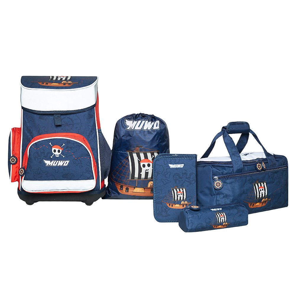 MUWO Schulranzen Kinder Schulranzen Set 5-tlg. verschiedene Motive