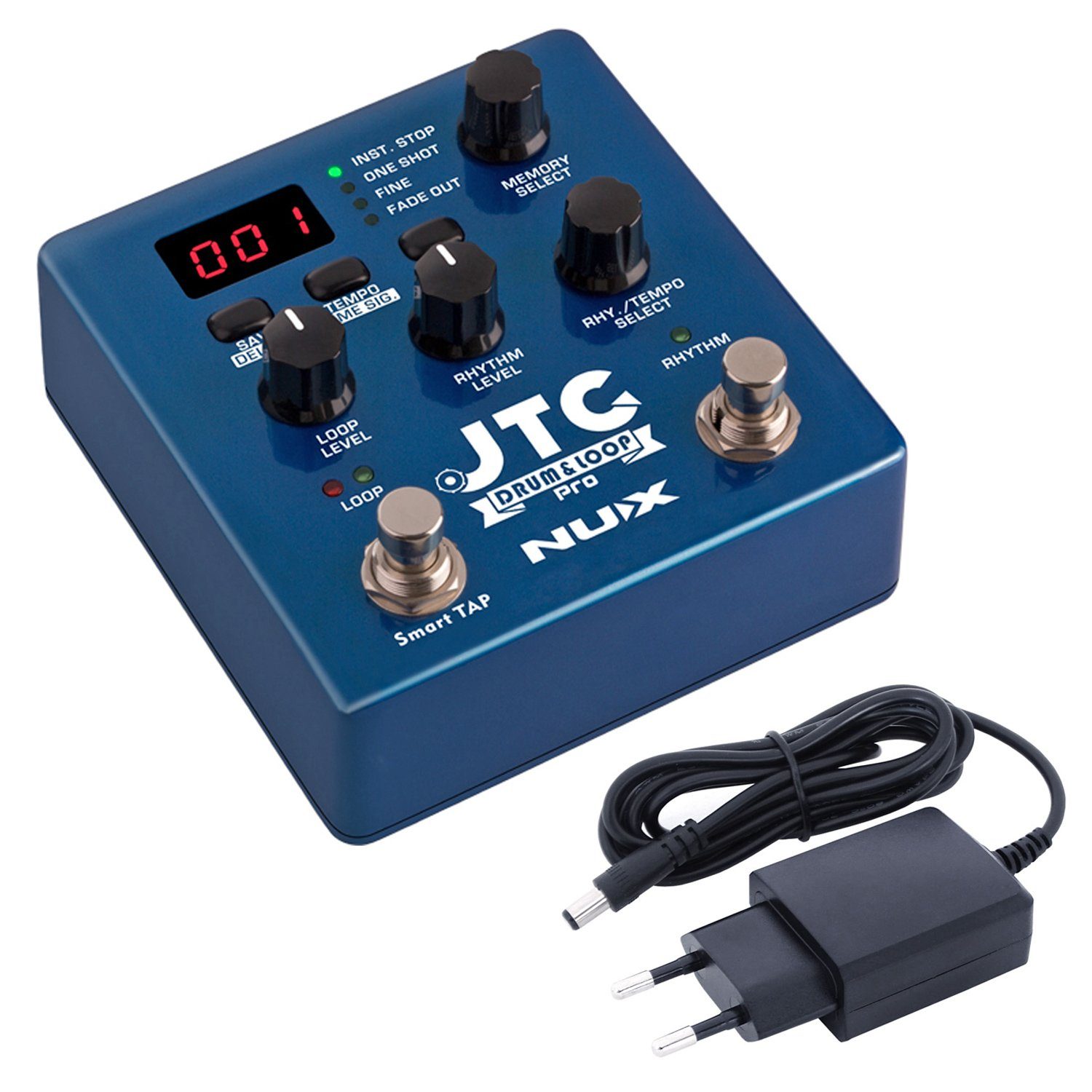 E-Gitarre Nux JTC Drum and Loop Pro Effektpedal mit Netzteil