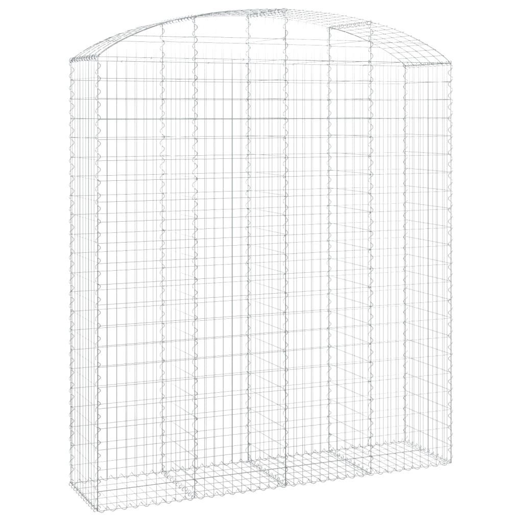 vidaXL Blumentopf Gabione mit Hochbogen 200x50x220/240 cm Verzinktes Eisen (1 St)