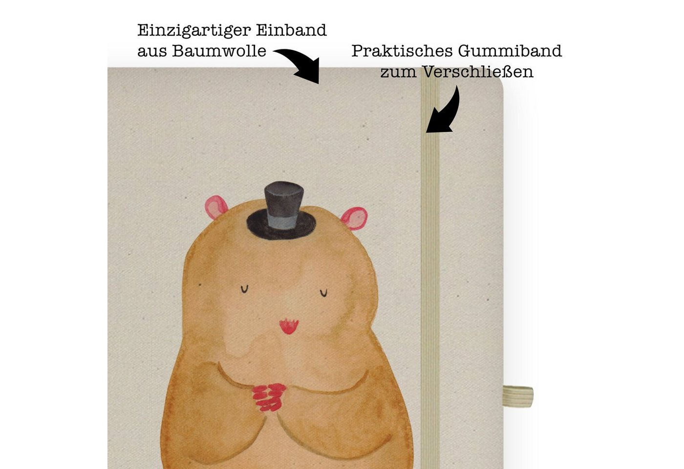 Thumbnail - Mr. & Mrs. Panda Notizbuch Hamster Hut - Transparent - Geschenk, Zylinder, Gute Laune, lustige S Mr. & Mrs. Panda, Kreat...