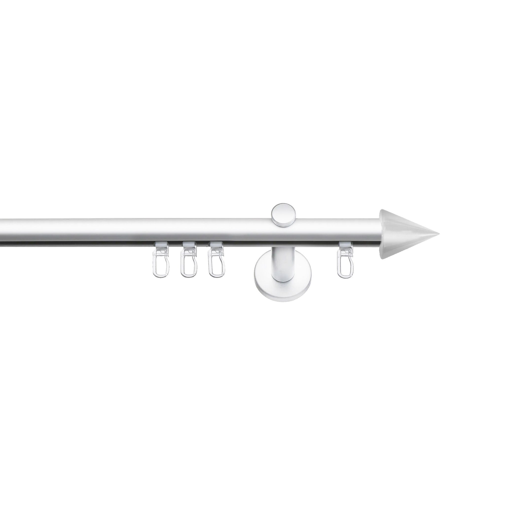 SN DECO GROUP Gardinenstange Innenlaufgarnitur Nizza, Ø 19 mm, 1-läufig, Fixmaß, Verschraubt, Aluminium, Komplettset