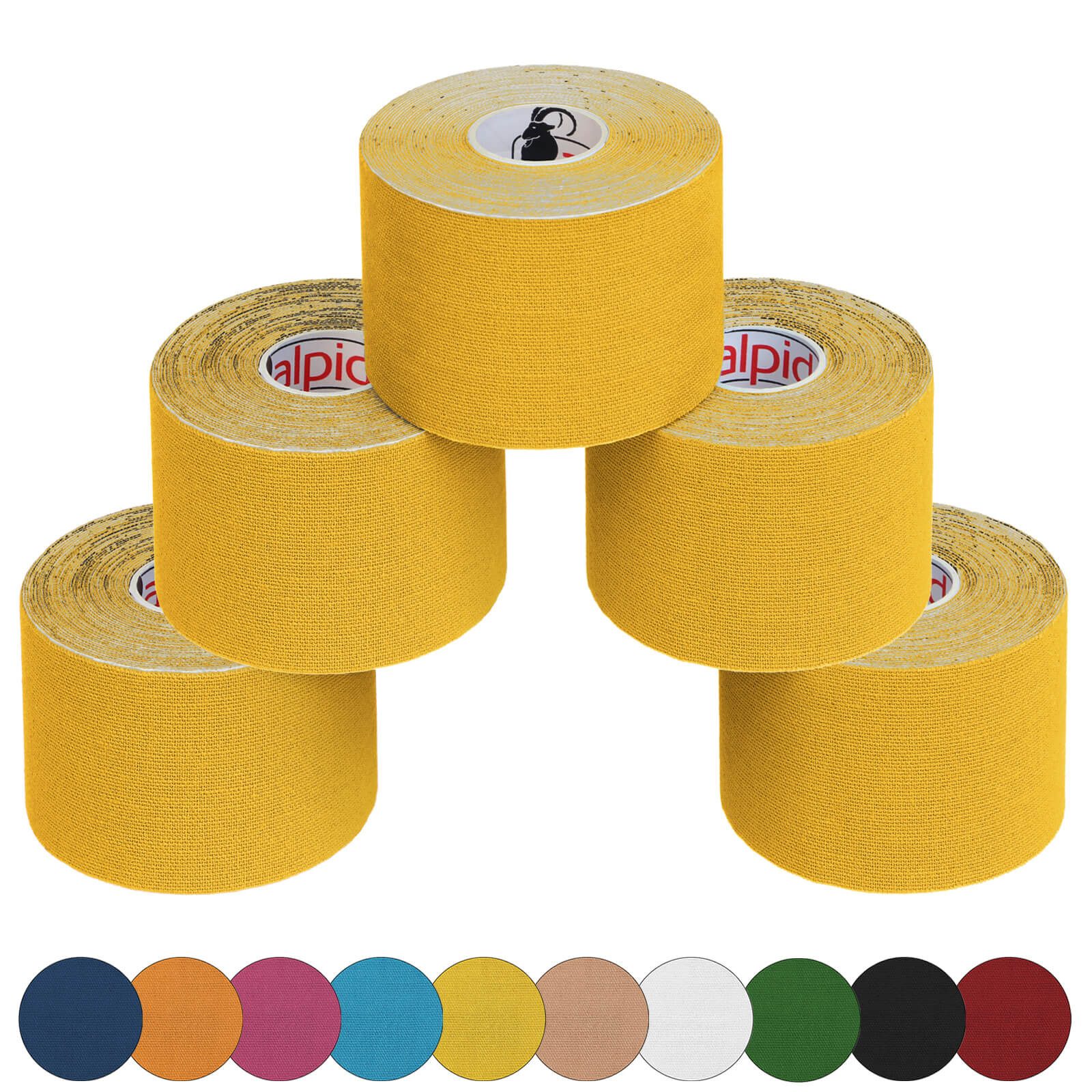 ALPIDEX Kinesiologie-Tape ALPIDEX 5 Rollen Kinesiologie Tape 5 m x 5 cm in verschiedenen Farben