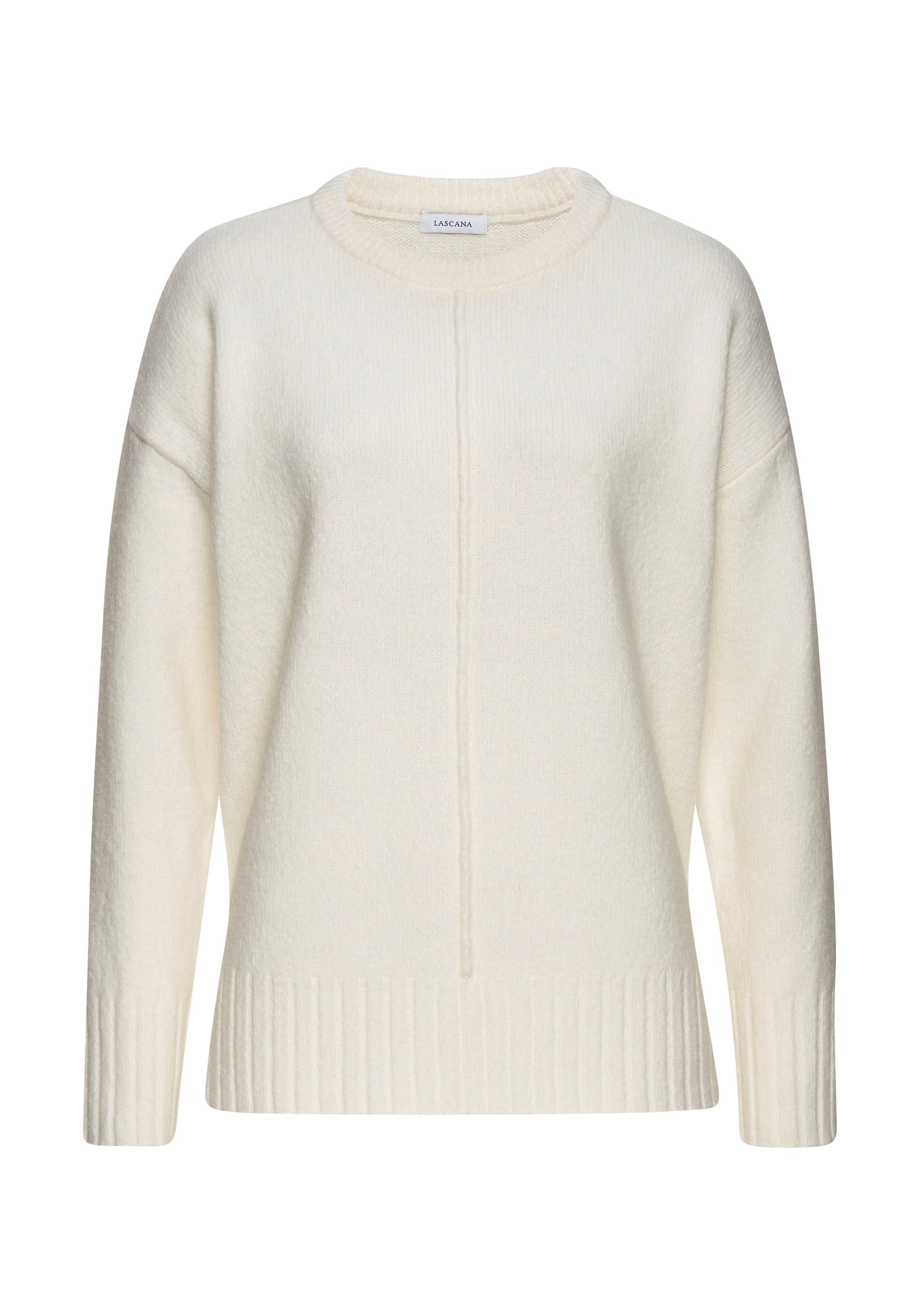 LASCANA Rundhalspullover aus supersofter Strickqualität kuscheliger Strickpullover, weicher Strick, bequem lockere Form, Basic – Bild 2 von 5