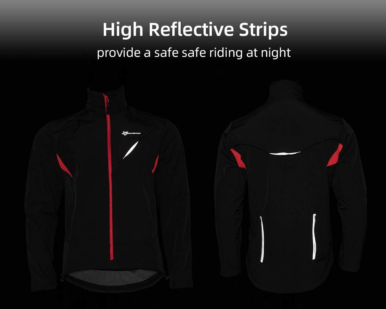 ROCKBROS Fahrradjacke Fahrradjacke Softshell Jacke Sport Warm Winddicht mit Fleece-Innenfutter