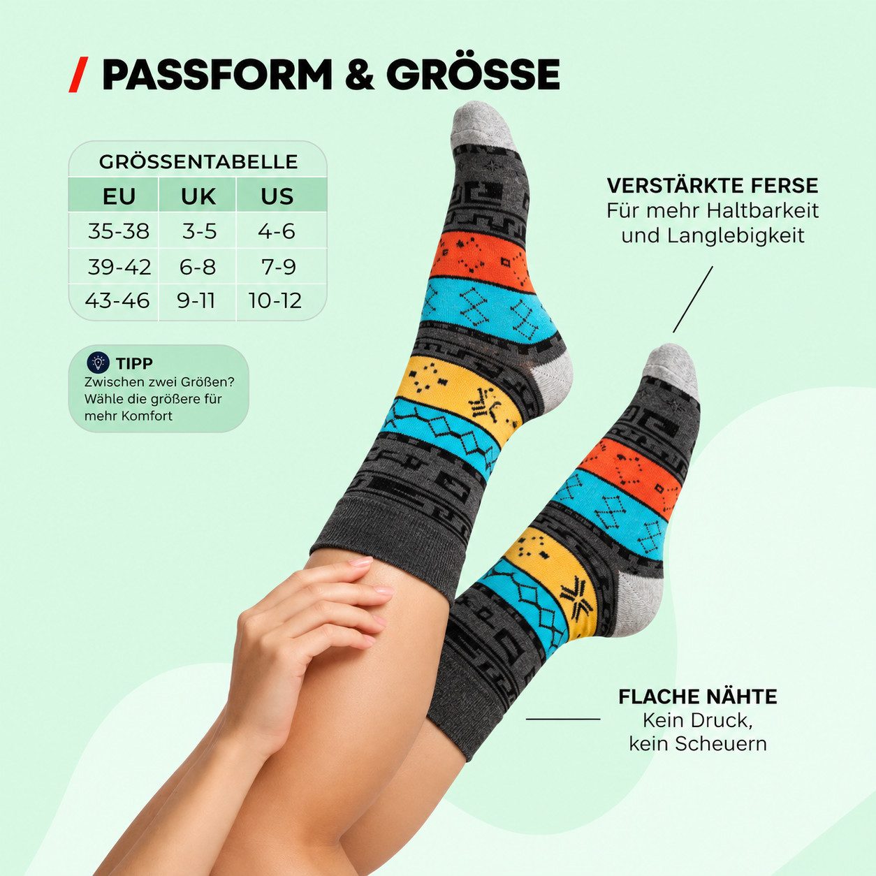 Chili Lifestyle Thermosocken COLOR 6 Paar – Extra warme Wintersocken Damen & Herren (Multipack, 6-Paar, Bunte Baumwollsocken mit Vollfrottee, Weichbund & flache – Bild 5 von 5