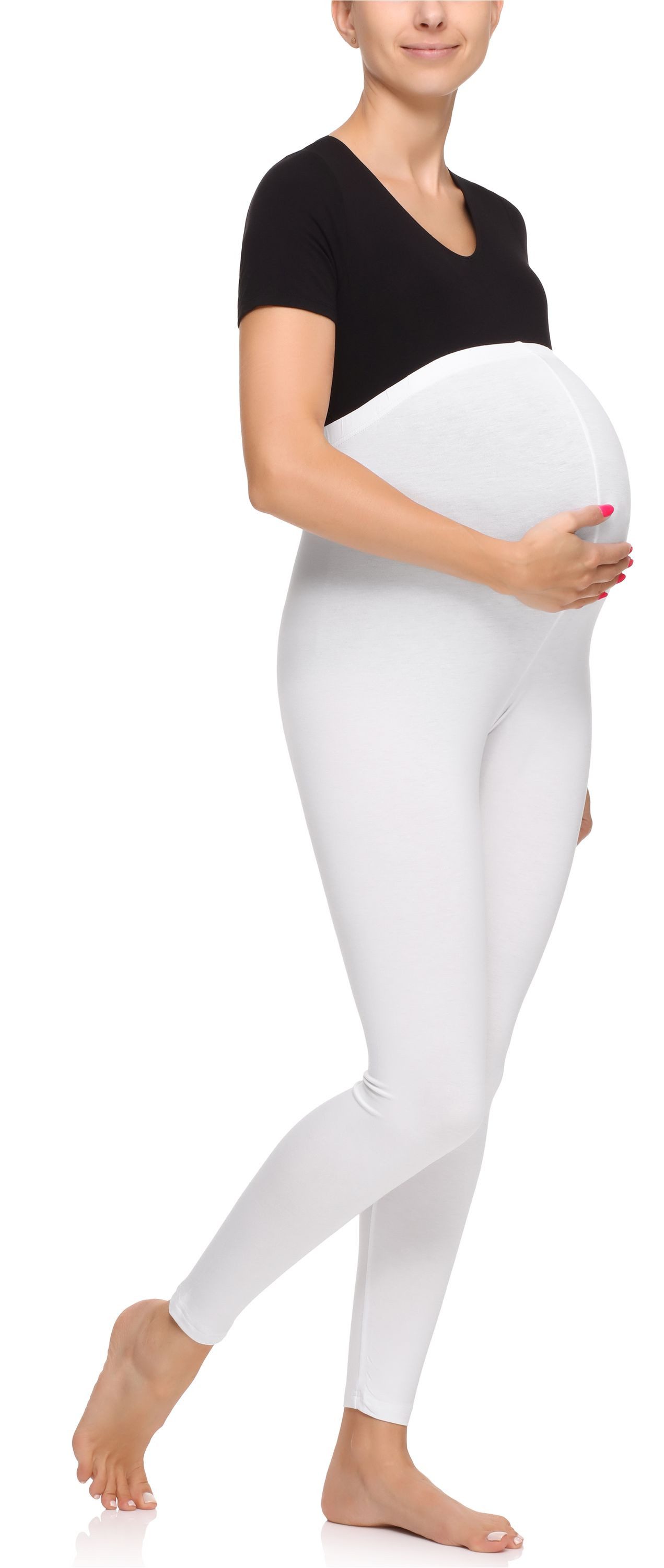 Merry Style Umstandsleggings Damen Lange Umstandshose aus Viskose MS10-297 (1-tlg) elastischer Bund