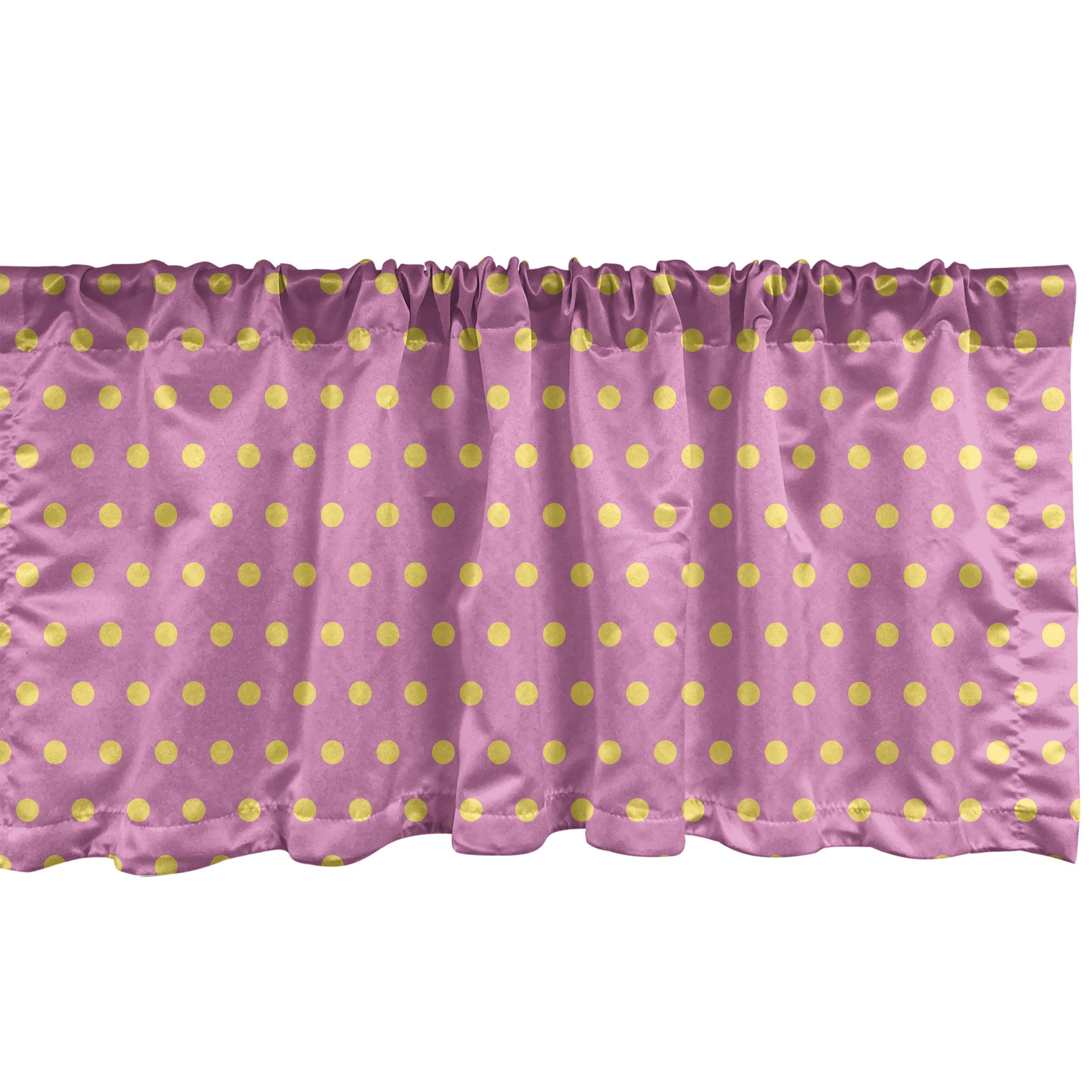 Scheibengardine Vorhang Volant für Küche Schlafzimmer Dekor mit Stangentasche, Abakuhaus, Microfaser, Tupfen Feminine Retro Kreise