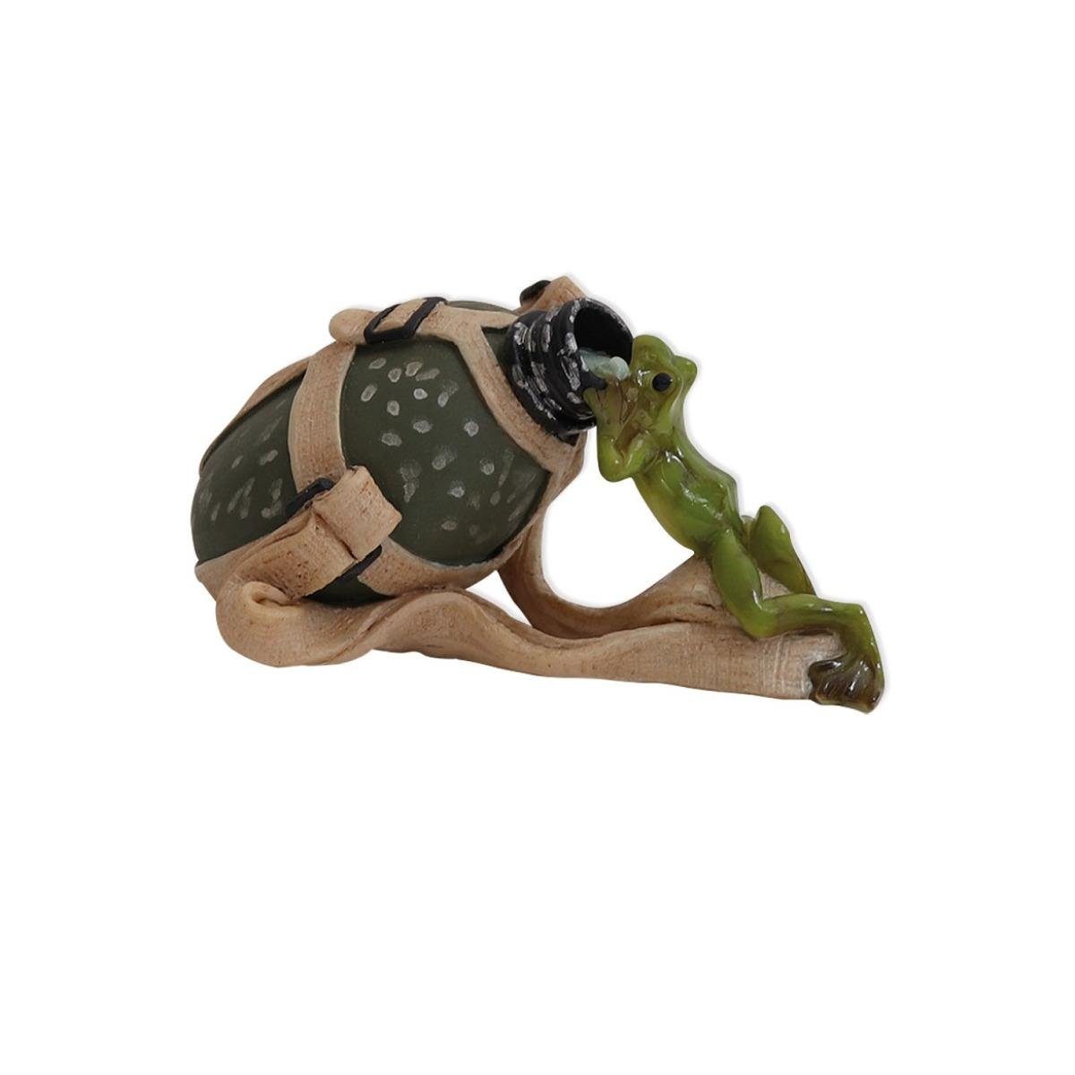 Seyko-Geschenke Dekofigur 091084 - Keramikfigur "Frosch Paul der Durstige", 7 cm
