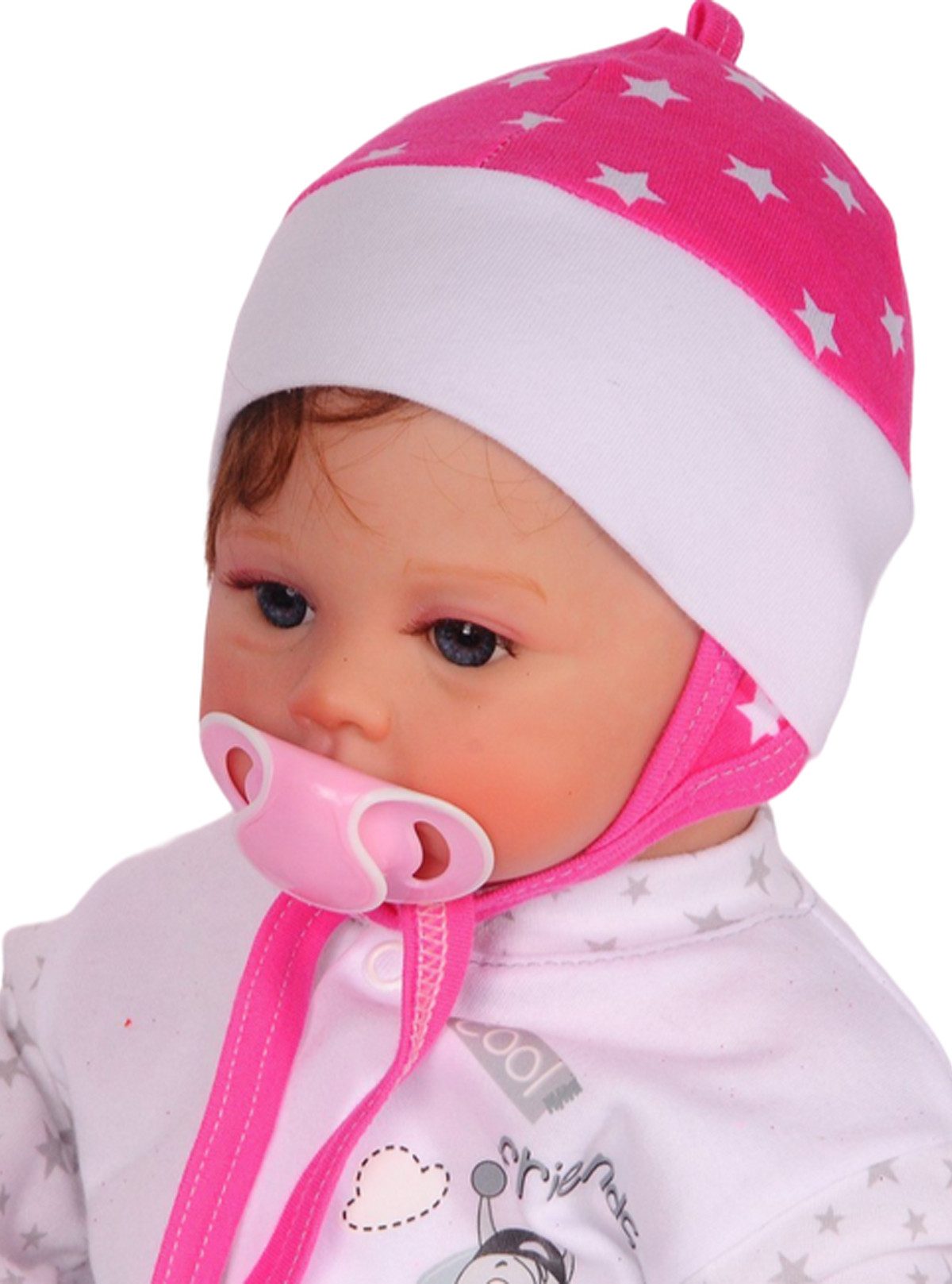 Erstlingsmütze Mütze für Neugeborene Babymütze Baby Haube mit Sternchen