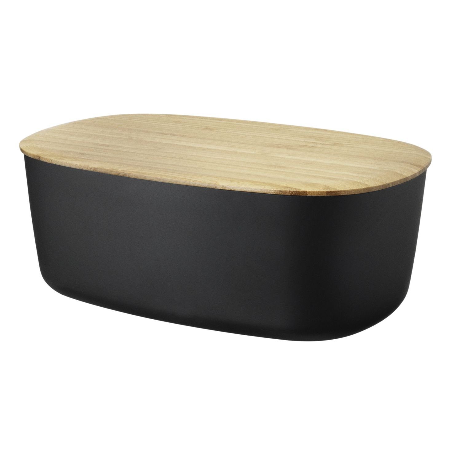 RIG-TIG Brotkasten Box-It Schwarz, Bambusholz, PBT-Kunststoff