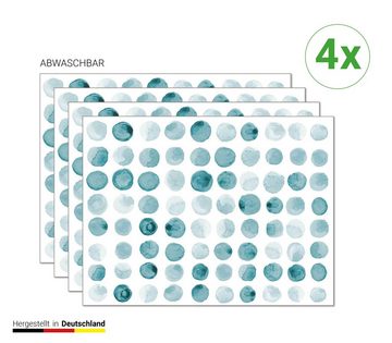 Platzset, Tischset, Platzset abwaschbar - Grüne Punkte Muster, Tischsetmacher, (4-St), - 4 Stück aus erstklassigem Vinyl (Kunststoff) 40 x 30 cm