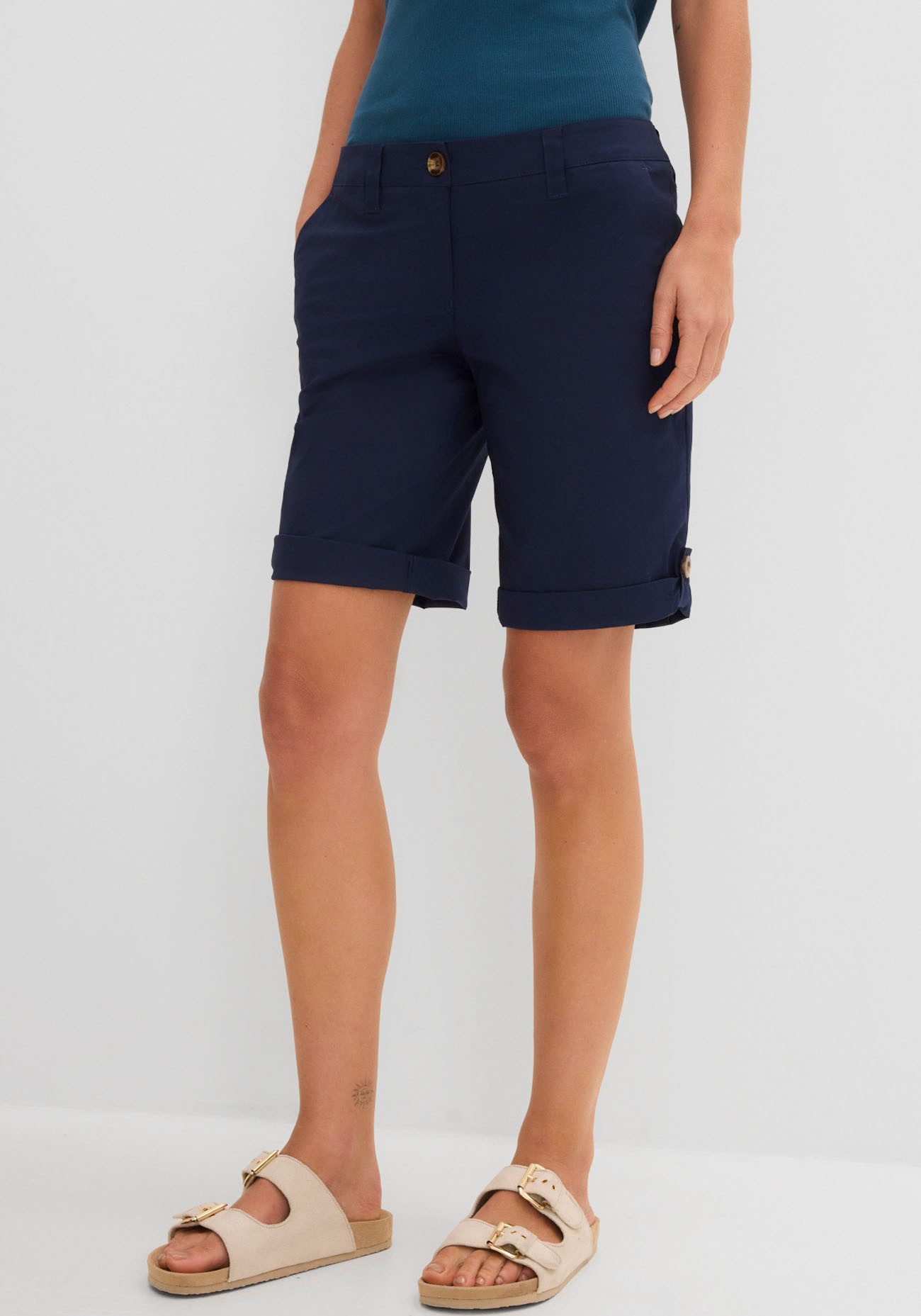 bonprix Bermudas mit krempelbaren Beinen, Regular Fit