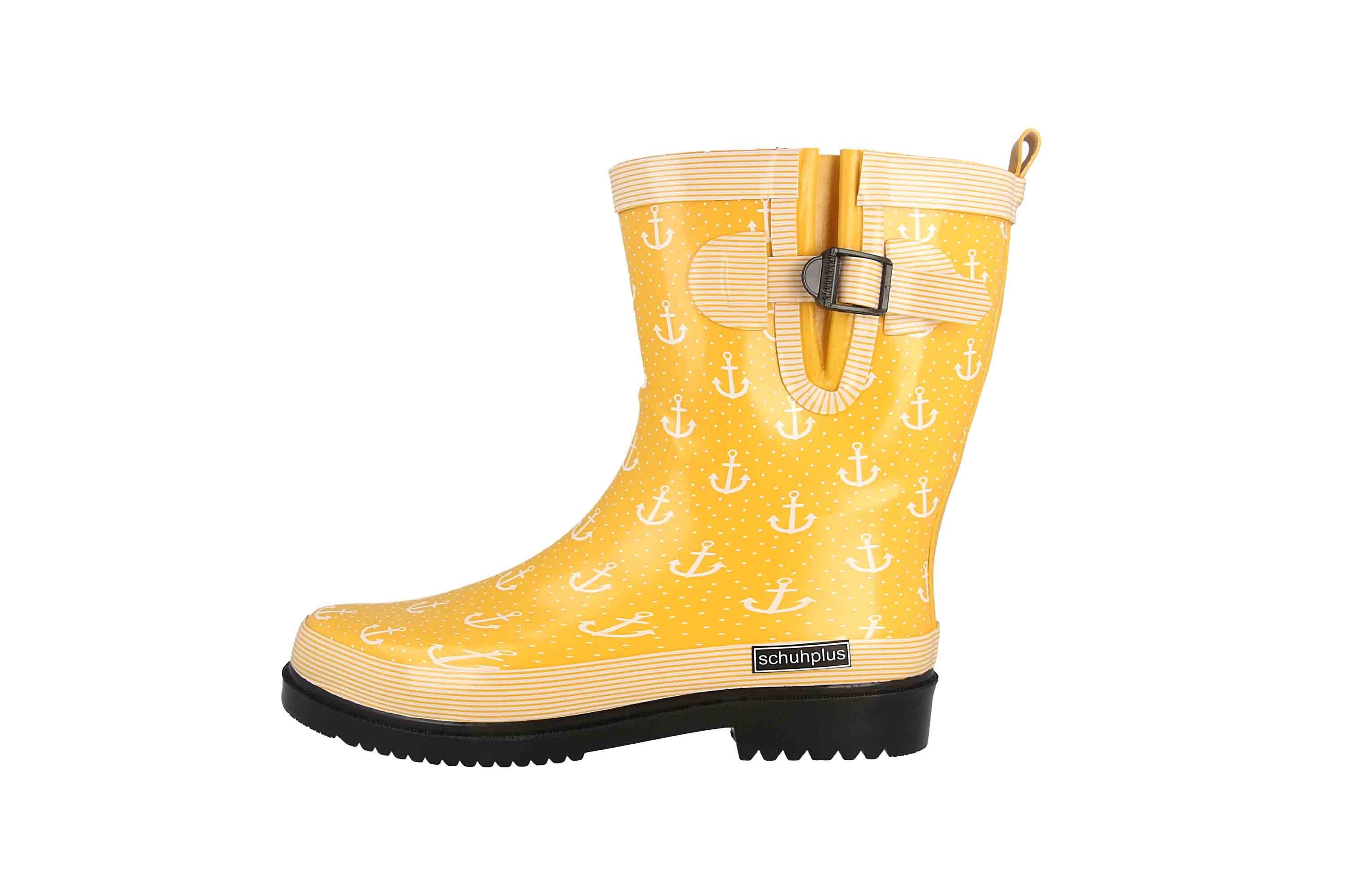 Marleen-Gelb-Weiß Gummistiefel