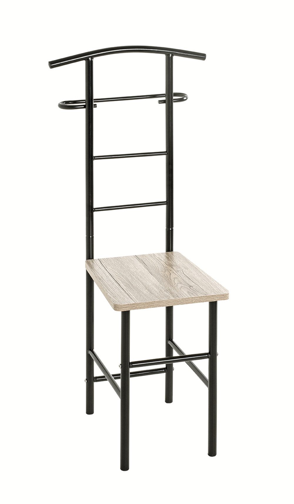 freiraum Herrendiener 81550, in eiche San Remo, schwarz, MDF, Metall - 46x109x46 (BxHxT)