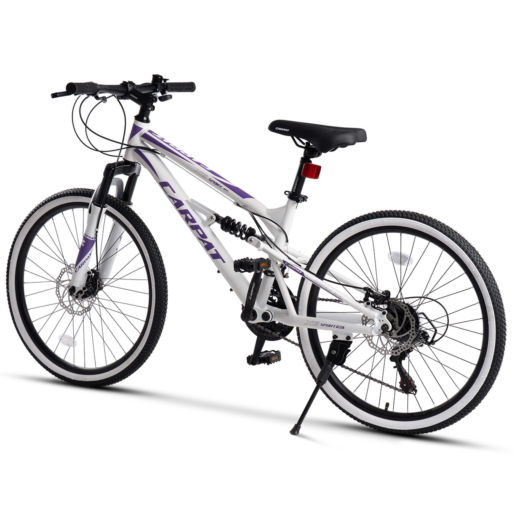 CARPAT SPORT Mountainbike 24 26 Zoll Fahrrad für Herren Damen Jungen, 21 Gang Shimano Tourney Schaltwerk, Kettenschaltung, mechanische Scheibenbremse, MTB Fahrrad Bike