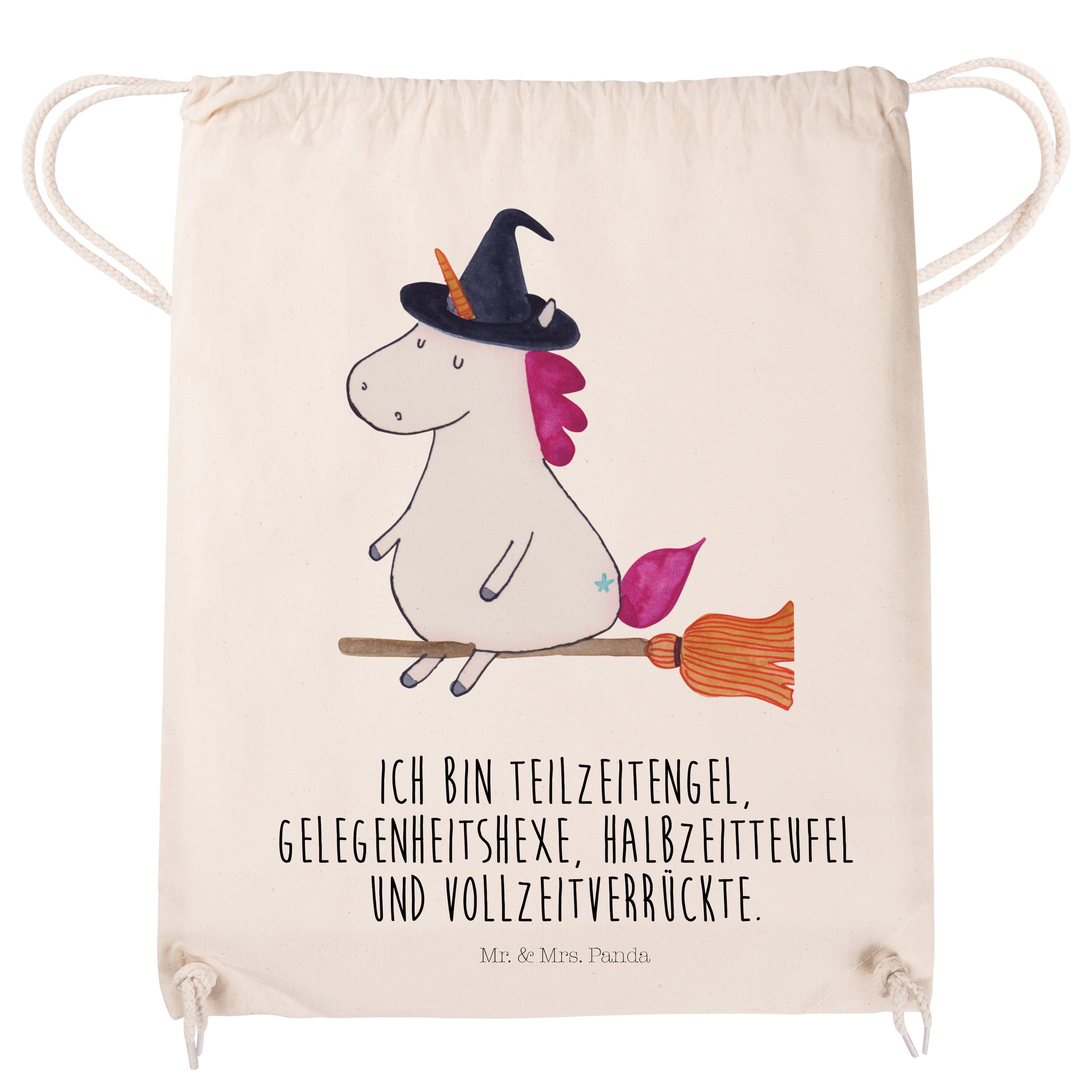 - Sporttasche, Mr. Mrs. Panda Hexe Teufel, Transparent Einhorn Unicorn, (1-tlg) Sporttasche - & Geschenk,