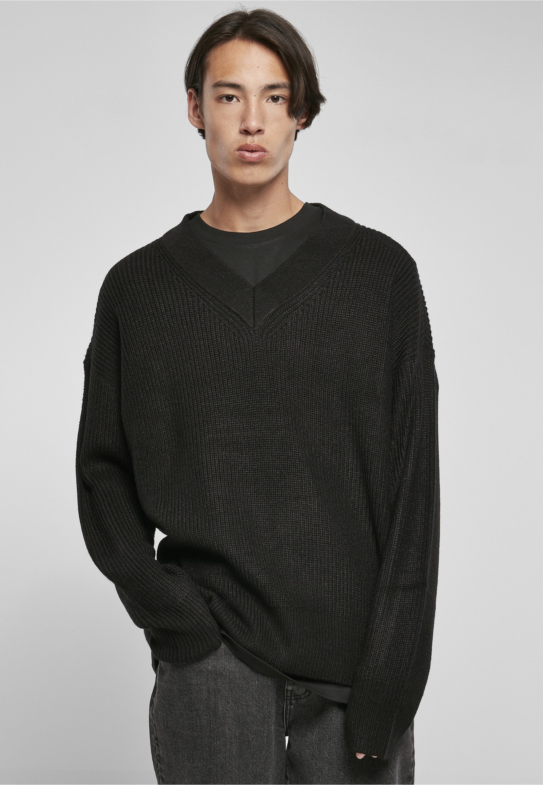 URBAN CLASSICS Strickpullover Urban Classics Herren V-Neck Cardigan (1-tlg)
