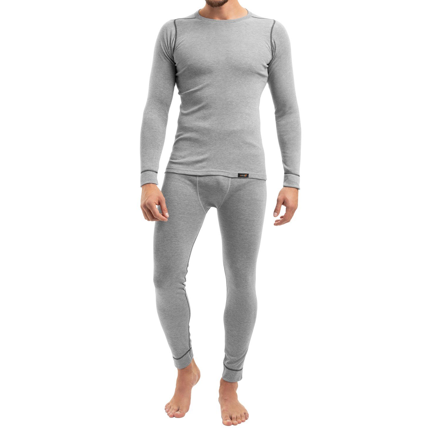 CFLEX Thermohose POLARDRY Herren Ski- & Thermowäsche Set lange Thermo Unterwäsche Hellgrau-Anthra