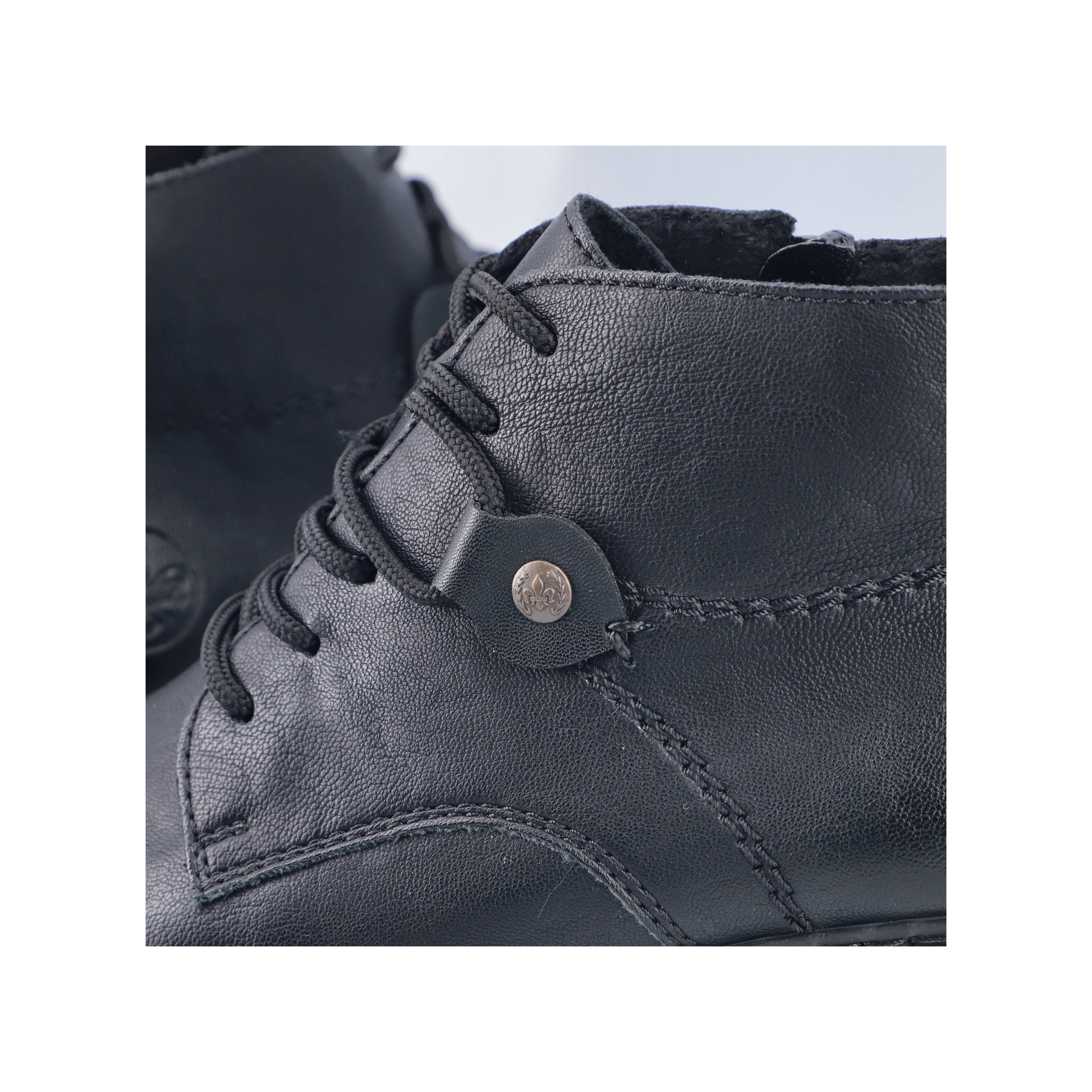 Rieker Schnürstiefelette Schnürboots, Blockabsatz, mit Logoprägung an der Ferse