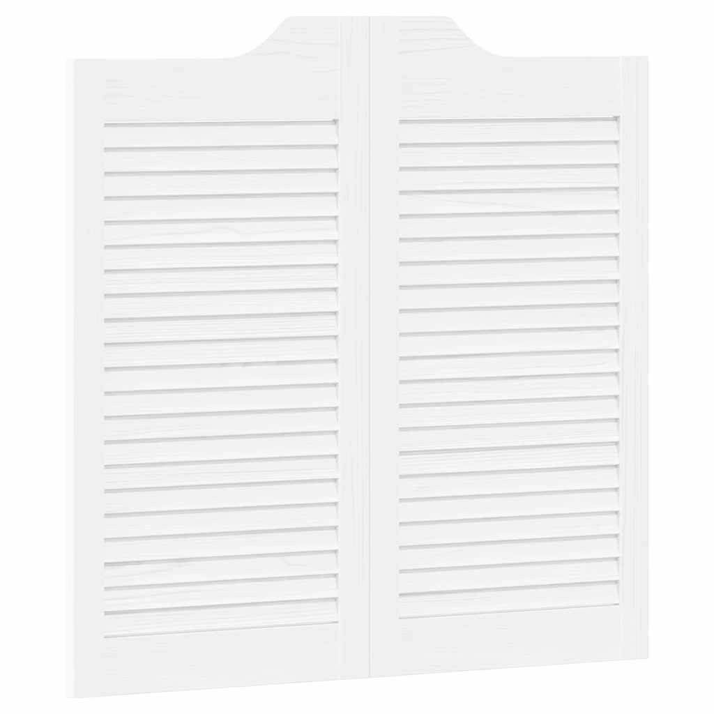 vidaXL Zimmertür Schwingtüren Lamellen-Design 1-Paar Weiß 80x80 cm Innentür Zimmertür