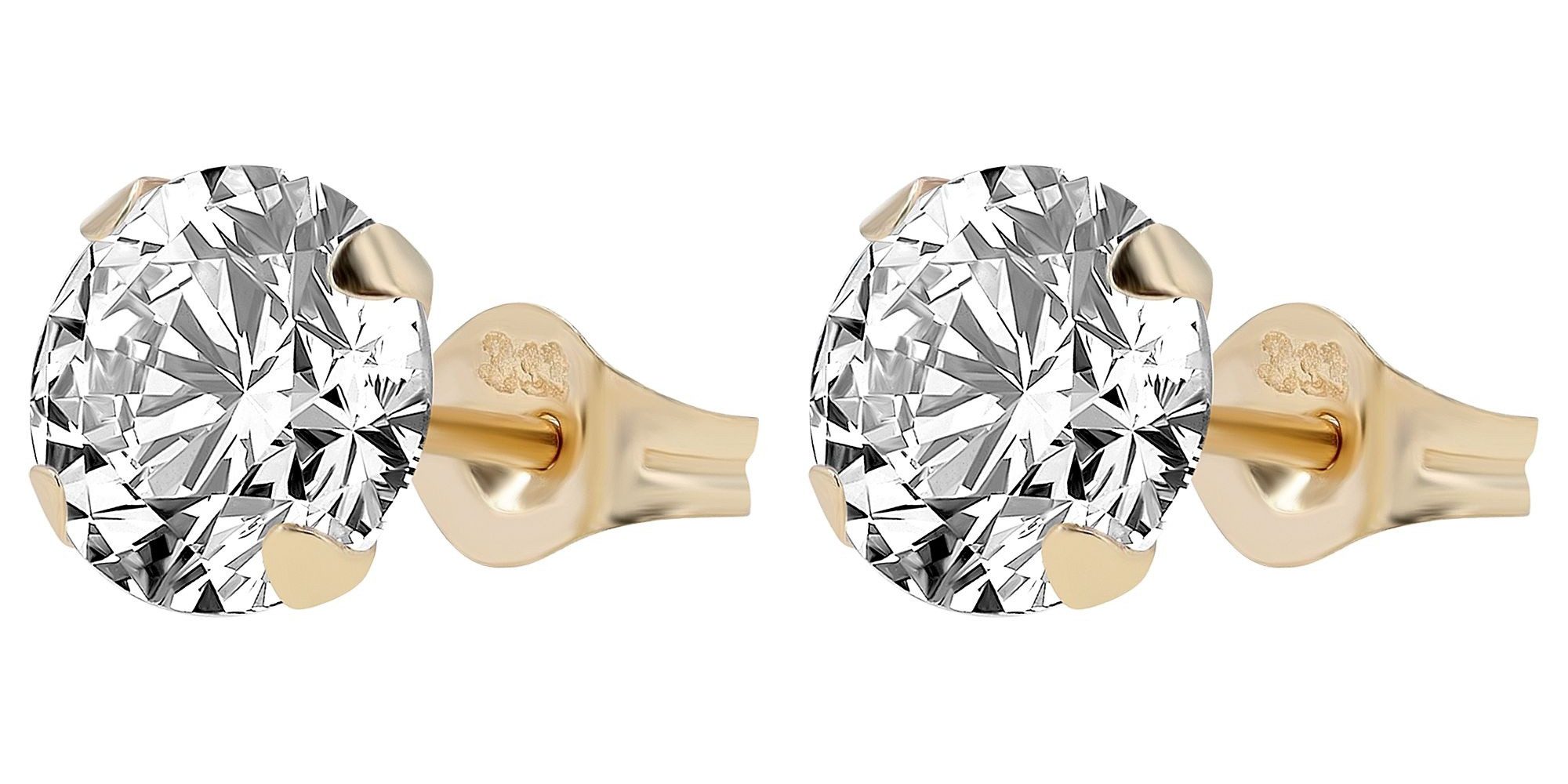 Paar Ohrhänger Ohrringe – Ohrstecker aus 333 Gold mit Zirkonia