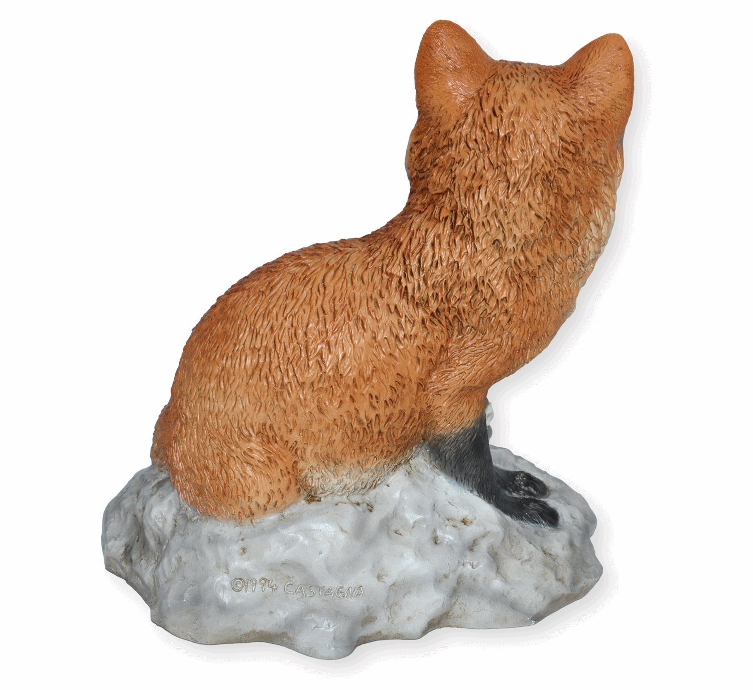 Castagna Tierfigur Deko Figur sitzend H Fels 24 Fuchs aus auf cm Tierfigur Kollektion Castagna Resin