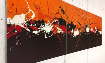 WandbilderXXL XXL-Wandbild Summer Spirit 210 x 70 cm, Abstraktes Gemälde, handgemaltes Unikat