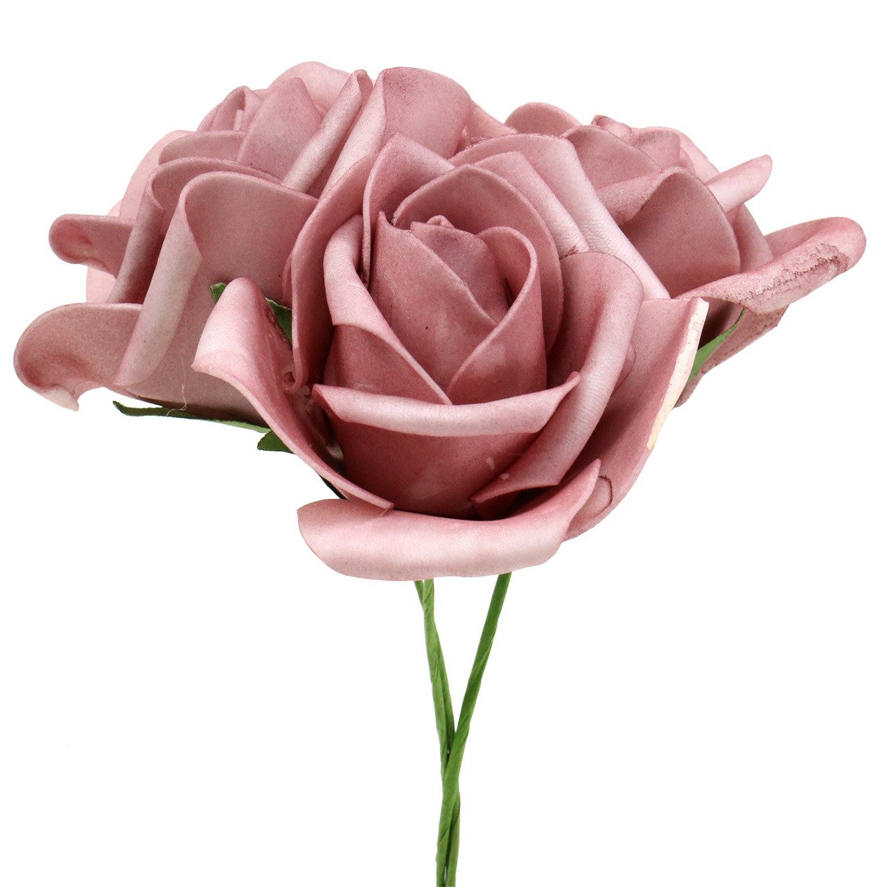 Kunstblume Schaumstoff-Rosen Ø7,5cm Altrosa für Hochzeit Deko, Set 18 St, Florists Products, Höhe 4.5 cm