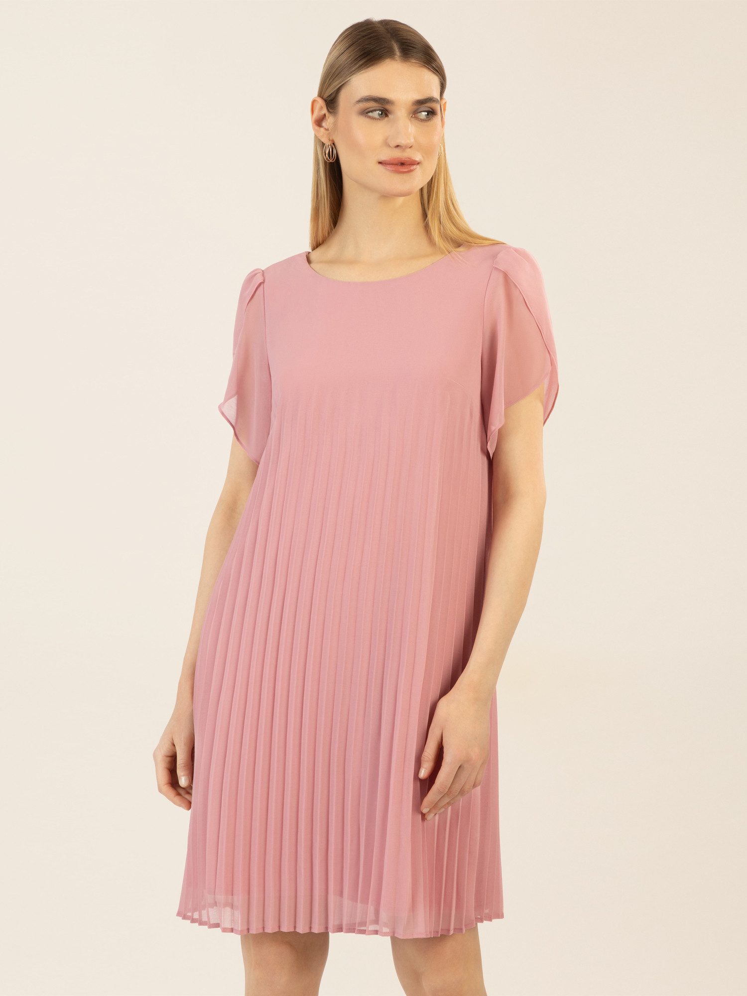 Apart Midikleid aus einem leicht körnigem günstig online kaufen
