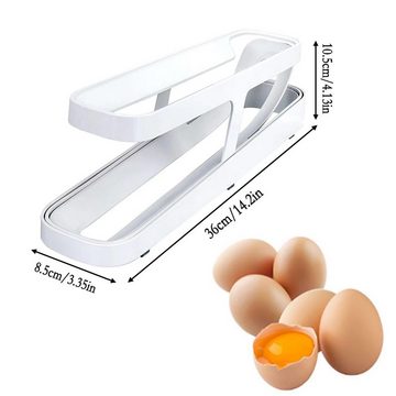 BlauCoastal Eierkorb 2 Stück Automatisches Eierregal, Doppelschichtiger Eierregal, (1-tlg., Eierspender,12 Bis 14 Eier), Für Rolleneiersortierer um Eier Auf Kühlschränken
