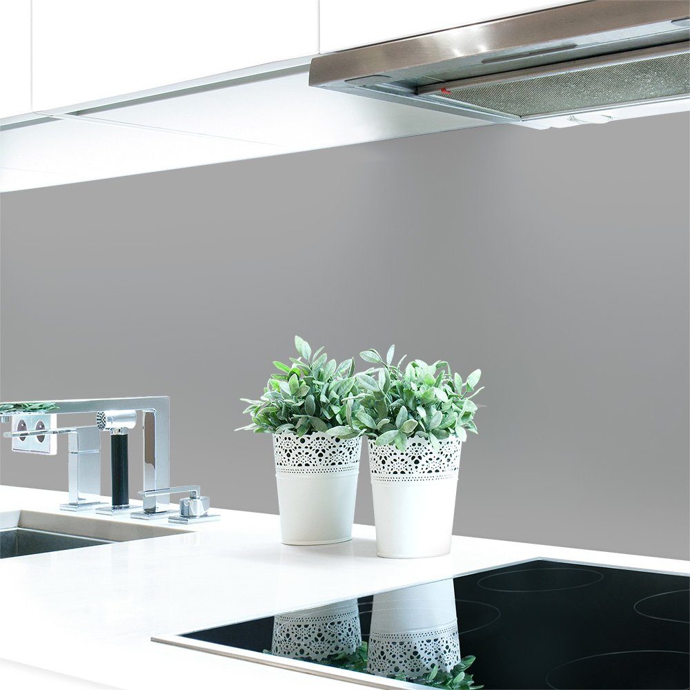 DRUCK-EXPERT Küchenrückwand Küchenrückwand Grautöne Unifarben Premium Hart-PVC 0,4 mm selbstklebend Signalgrau ~ RAL 7004