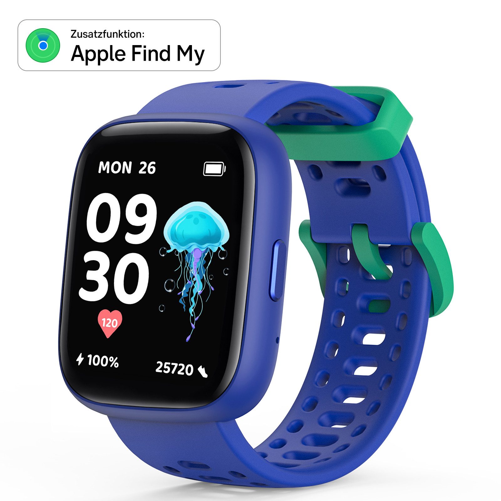 Ralio Smartwatch Kinder als Geschenk für Mädchen & Jungs mit Apple „Wo ist?“ Smartwatch (1.83 Zoll) 80+ Sportmodi, Spielen, Schlaftracking und smarten Funktionen, Sportwatch mit Schrittzähler, Wecker, IP68 Smartwatch