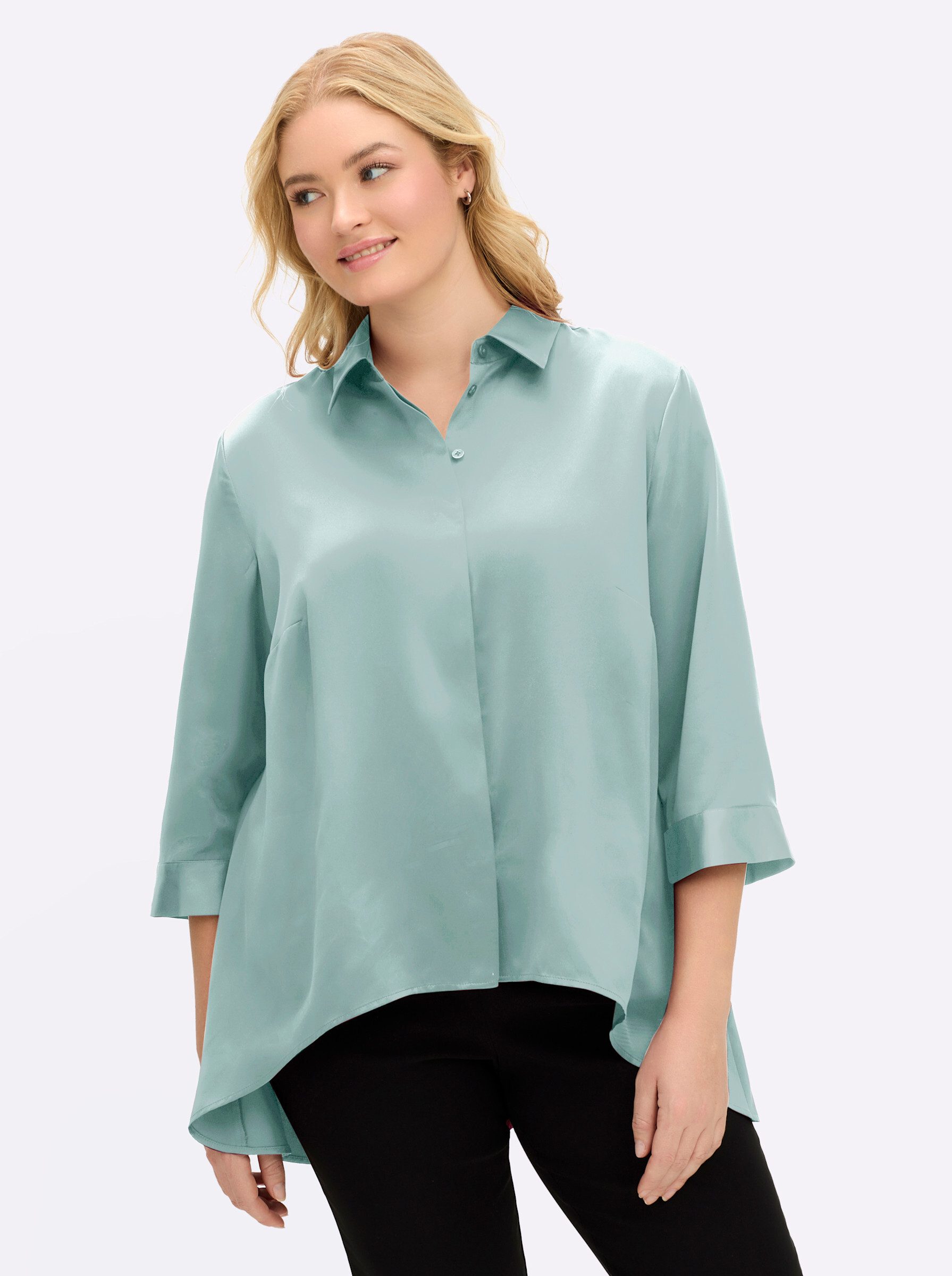 Sheego Klassische Bluse Satinbluse . günstig online kaufen