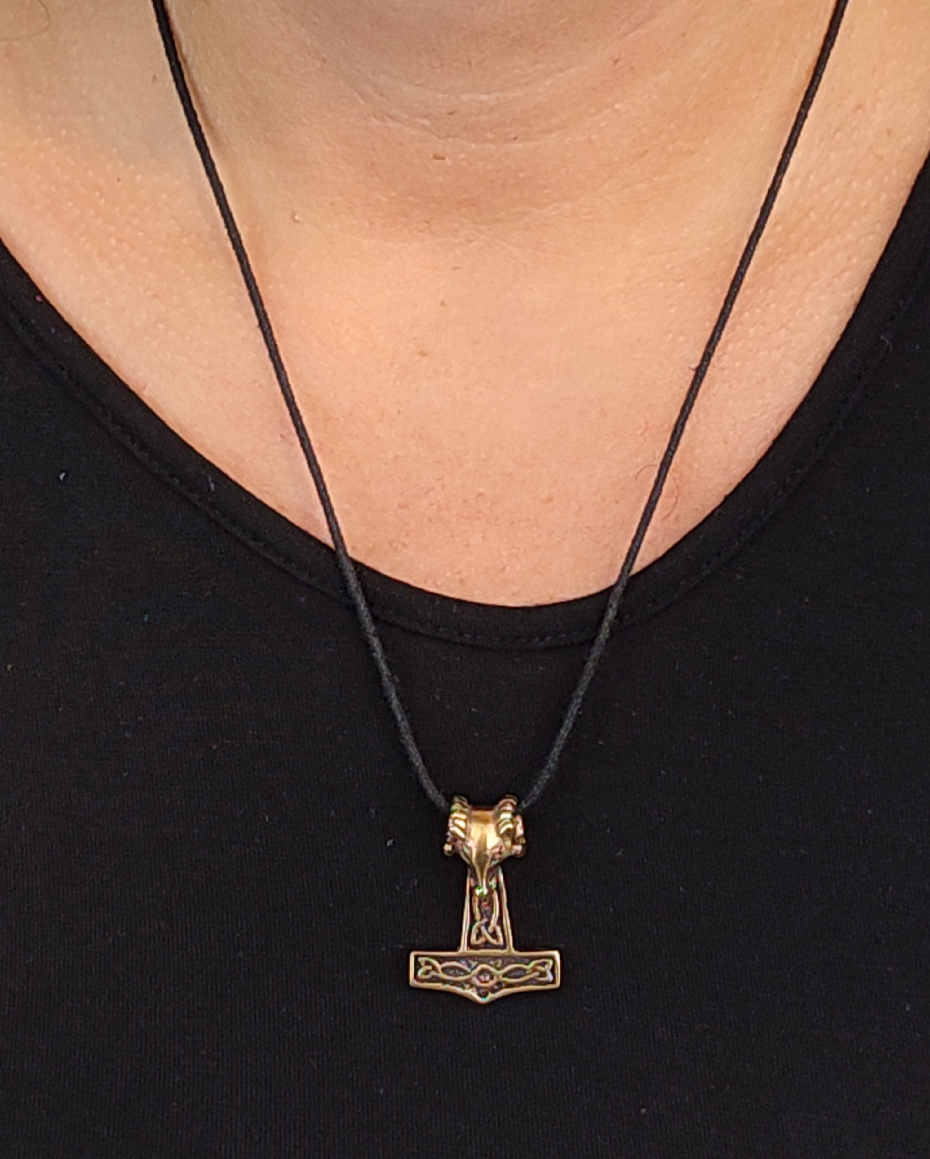 Kiss of Leather Kettenanhänger Thorshammer Bronze Anhänger Mjölnir Nordisch Wikinger Thor Thorhammer