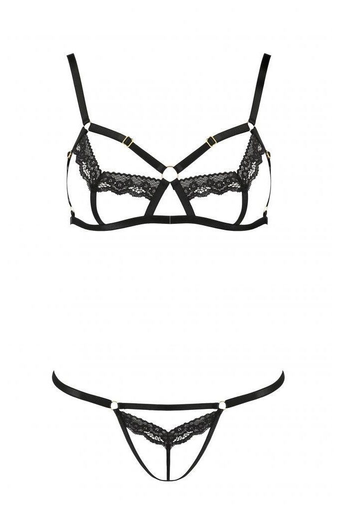 Passion Set: Ouvert-BH raffiniertes 2teiliges Damen Dessous-Set - Unterwäsche