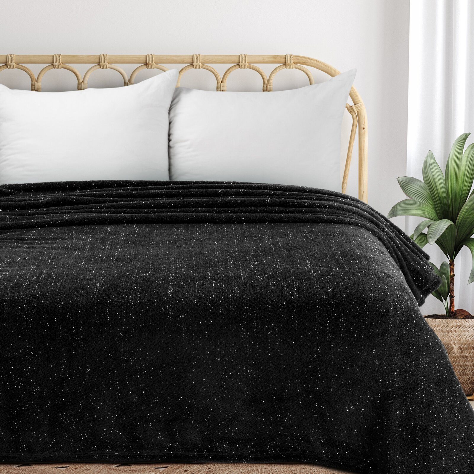 Wohndecke Dekorative Wohndecke Flauschige Kuscheldecke 150x200 cm, Design91, kuschelige Sofadecke blau grün beige schwarz grau – Bild 4 von 5